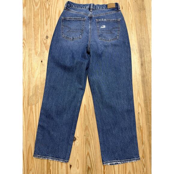 American Eagle Curvy 90s Straight High Rise Stretch Denim Jeans 8S 28x28 New - Picture 2 of 9